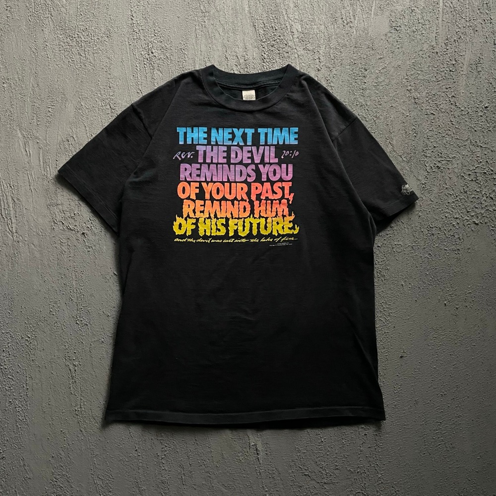vintage The Devil shirt mens large 1990s Revelation 20:10 Bible Jesus